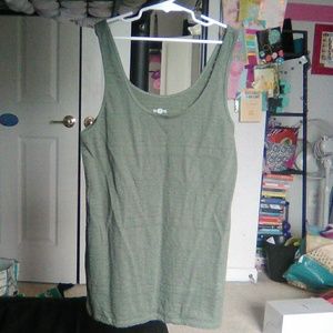 A green patterned tank top.